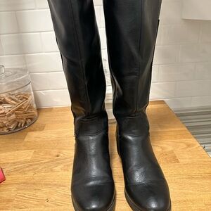 Black Knee-High Leather Boots